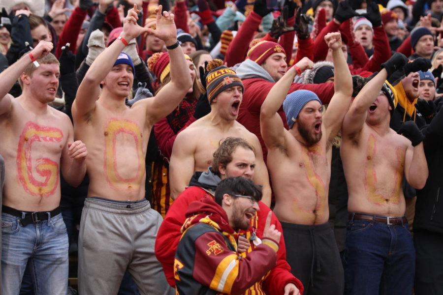Enthusiastic ISU fans endure the cold weather to show the Cyclones their undying support during their final home game of the season at Jack Trice Stadium on Nov. 11.