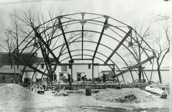 The bandshell in Bandshell Park pictured under construction in 1934.