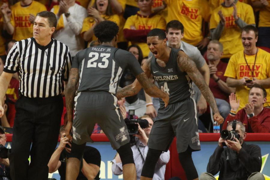 Iowa State senior Donovan Jackson celebrates after making a difficult shot plus a foul call in the second half against Tennessee. Jackson was the only Cyclone to score in double figures, tallying 13 for the game.