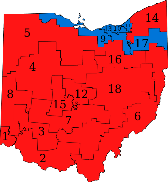 Ohios congressional districts, 2011-2013.