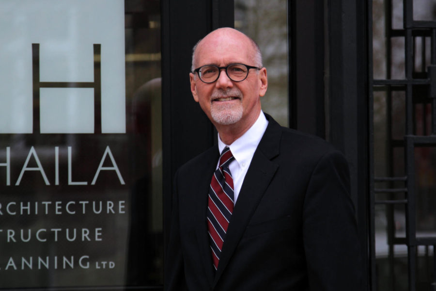 Mayor-elect John Haila poses in front of Haila Architecture Firm on Nov. 14. Haila is the first mayor-elect in Ames since 2006.