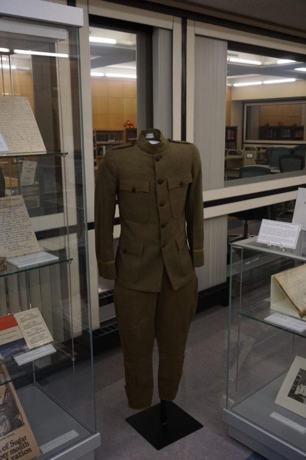 After+seeing+a+documentary+about+African+Americans+making+their+contribution+during+World+War+1%2C+students+present+at+the+opening+event+for+the+new+Special+Collections+Exhibit+got+to+see+this+military+uniform+along+with+many+documents+relating+to+the+documentary.