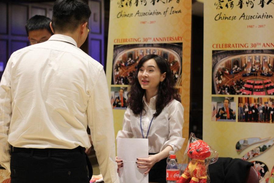 The Chinese English Career fair is held in the Great Hall in the Memorial Union on Sunday night. 