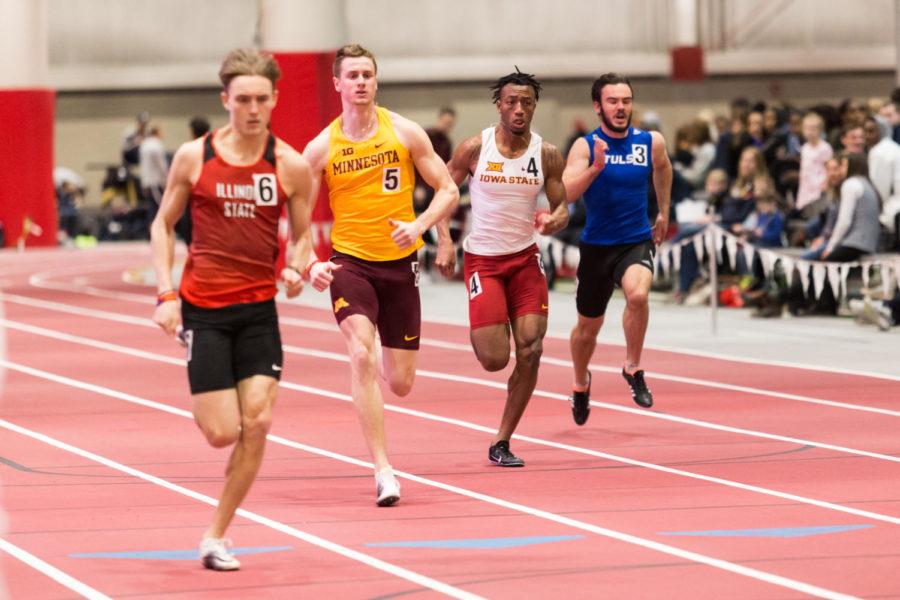 Members of the Iowa State Track Team compete in day two of the Iowa State Classic Feb.11 in Lied Recreation Athletic Center.