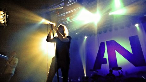 Aaron Bruno performing live with the rest of AWOLNATION.