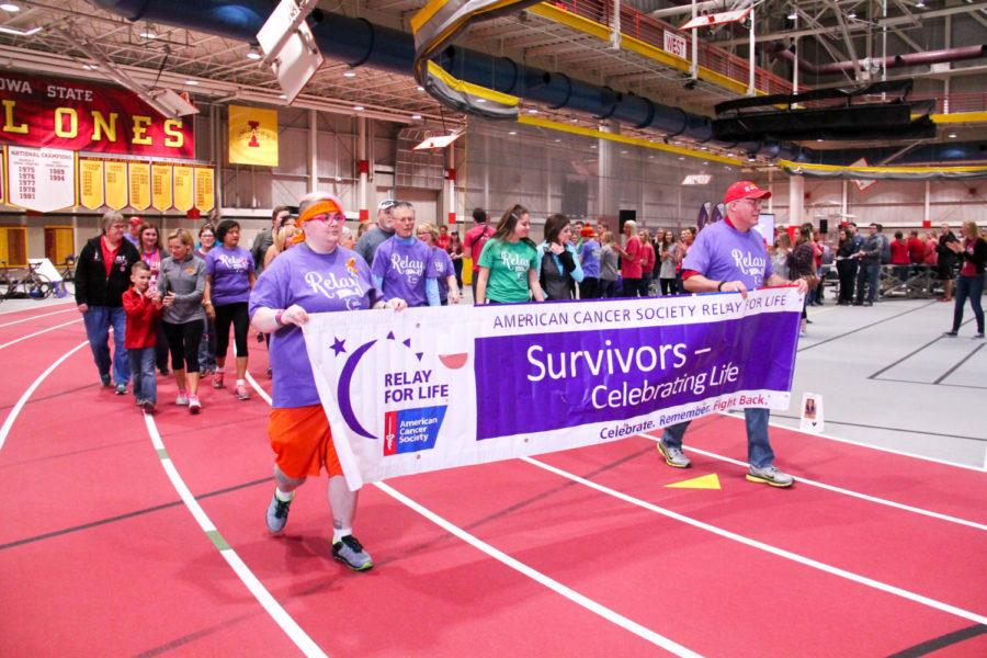 Cancer+survivors+kick+off+the+Story+County+Relay+For+Life+with+the+annual+Survivors+Lap+on+March+3+at+Lied+Rec.+Center.