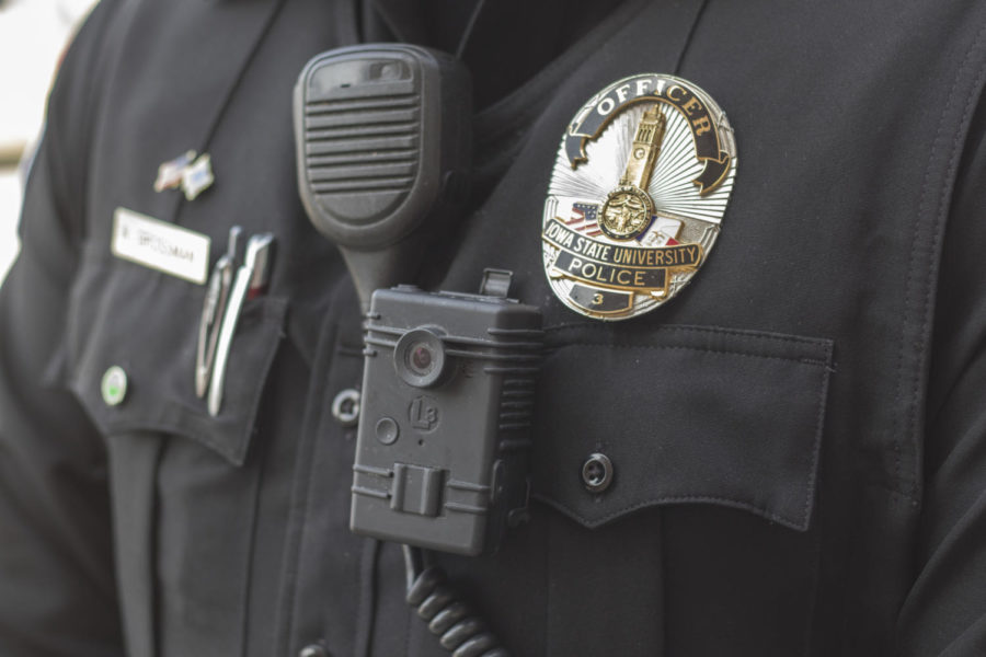 A body camera worn by an ISUPD officer.