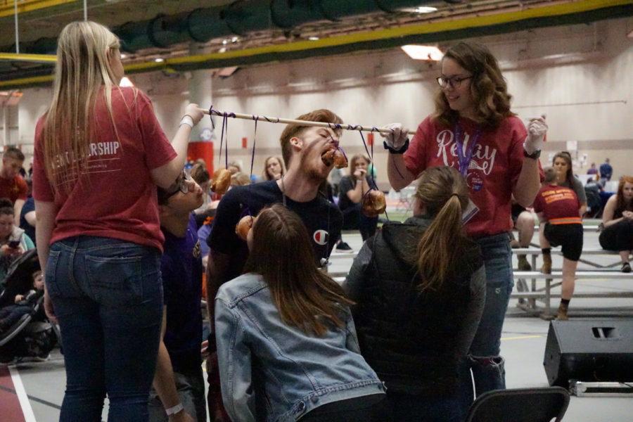 During Relay 4 Life on March 3rd, members involved in the event got the chance to test their donut-eating abilities against other three other members. This was one of many events available during the event.