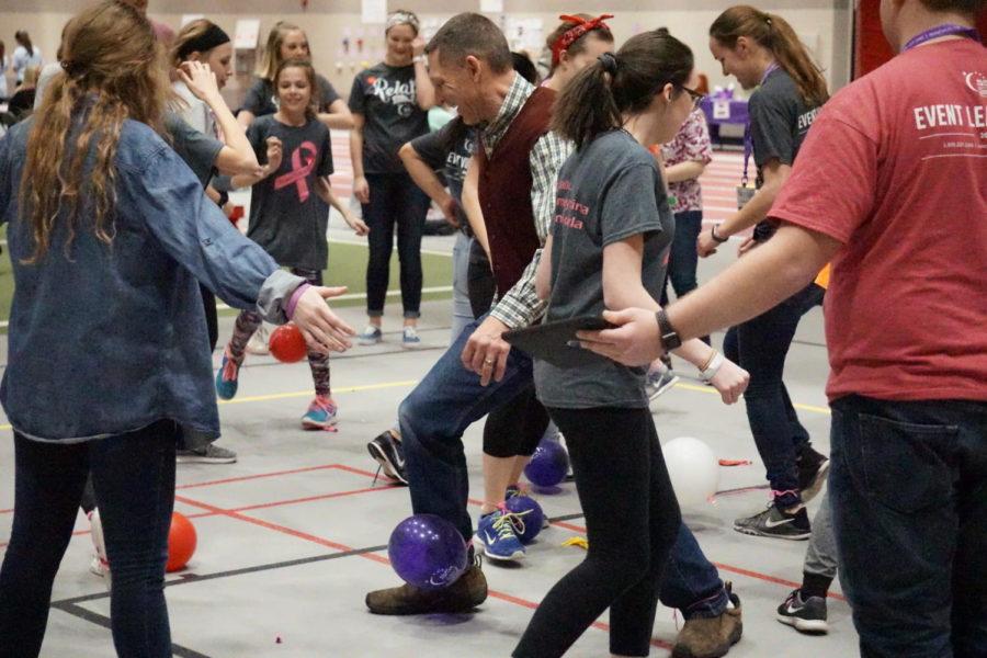 Relay 4 Life on March 3rd offered many events members of the event could participate in. One of the events required balloons tied to participants' ankles so others could attempt to step on them and pop them. Once both your balloons were popped, you were out. 