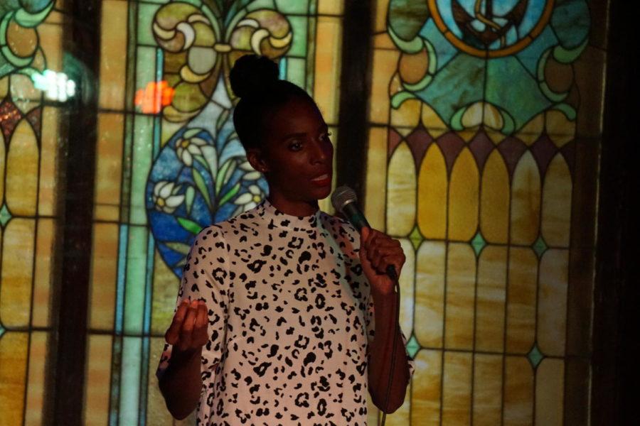 Comedian Zainab Johnson spoke to students at the M-Shop on March 22nd about many experiences shes encountered in her life. She began the show by asking the audience to guess her age, then spoke about her family, her religion, her friends, and many other things. 