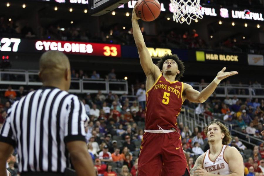 Iowa+State+freshman+Lindell+Wigginton+lays+the+ball+in+during+the+second+half+against+Texas.+Wigginton+had+20+points+in+the+68-64+loss+in+the+Big+12+Championship.