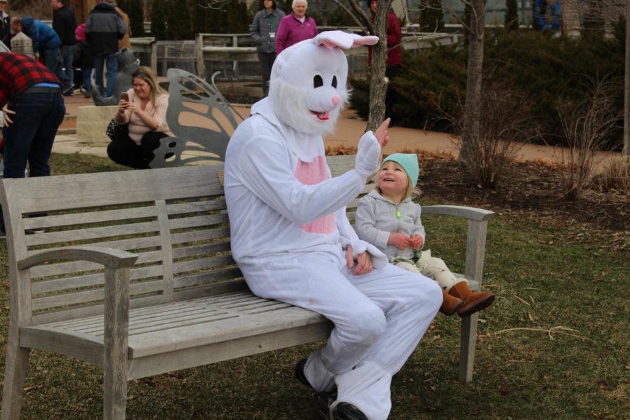 A+girl+smiles+and+gets+her+picture+taken+with+the+Easter+bunny+at+the+Ames+Jaycees+Easter+egg+hunt+at+Reiman+Gardens+on+March+31.