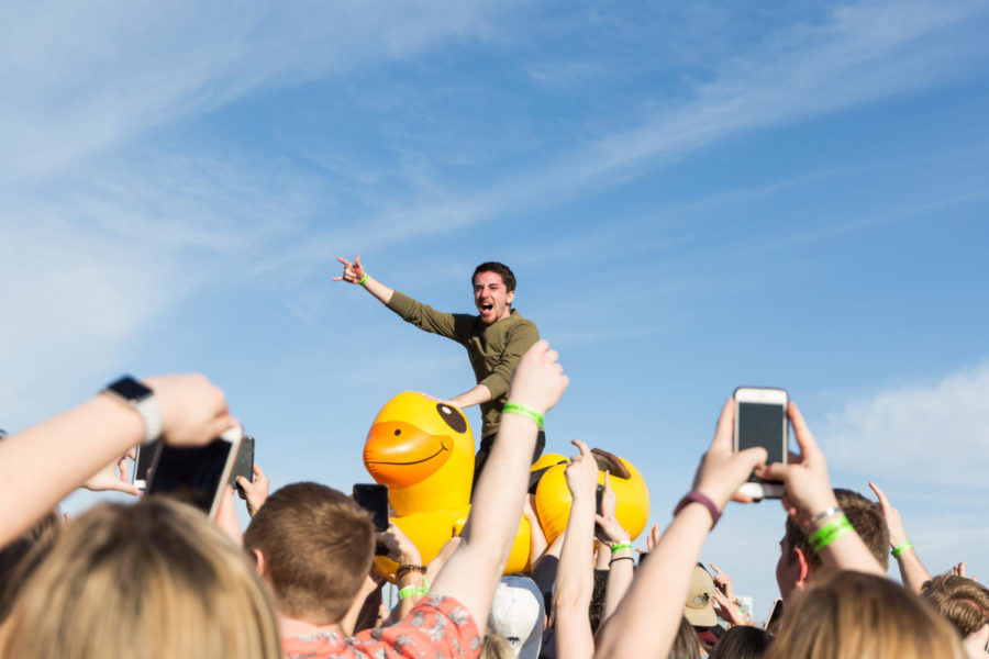 Iowa+State+student+is+raised+above+the+crowd+on+an+inflatable+duck+after+Cheat+Codes+says+that+if+somebody+rides+the+duck+you+are+a+legend+during+the+SUB+Spring+Concert+on+Sunday%2C+April+22.