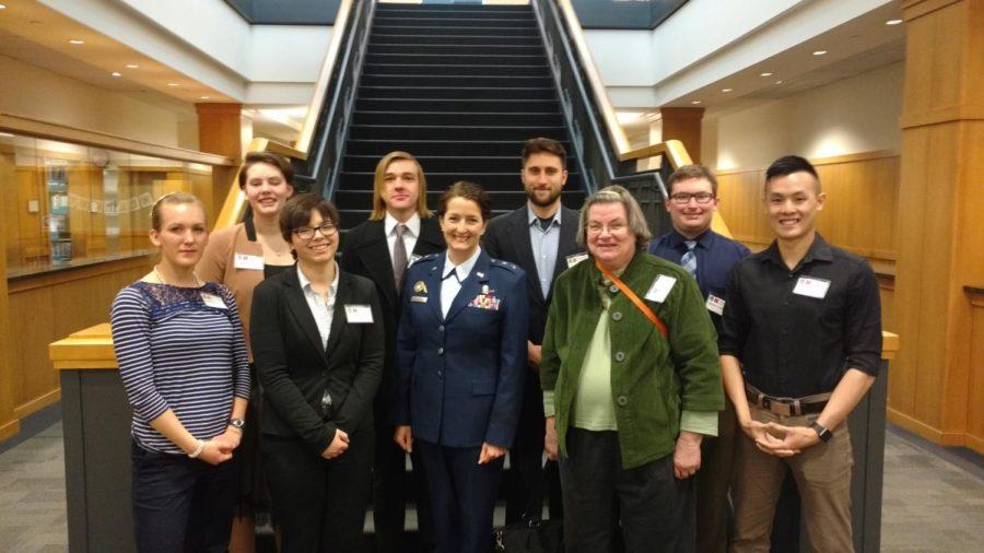 Ellen Pirro and political science students at the STRATCOM conference in Omaha, Nebraska.