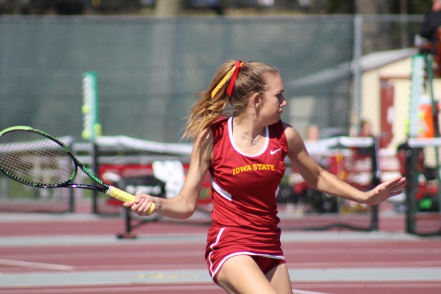 Senior Samantha Budai played for Iowa State Tennis on April 23. This was the final home match for Budai. She earned the first-ever national ranking by a Cyclone tennis player. 