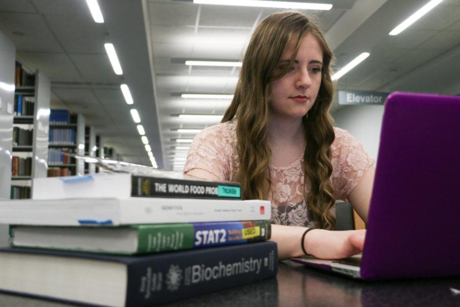 Scarlett Eagle, junior in genetics, spends upwards of five hours a day studying at the library. In addition, she has Ehlers-Danlos Syndrome, hypermobility type, which is a rare disease that causes chronic joint pain and dislocation.