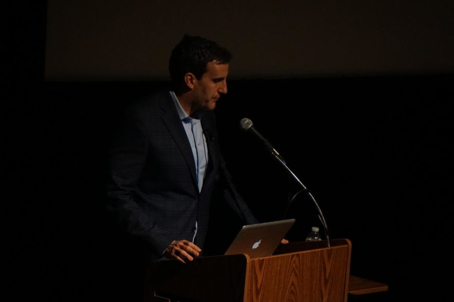 Speaker Paul Kix spoke about the First Amendment rights that come with being an American citizen and how they have been experienced in his own life during his lecture Talk is Cheap, Free Speech Isnt on April 12th. Kix is the author of a book and a deputy editor for ESPN, The Magazine. 