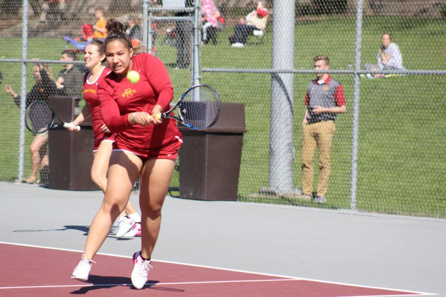 Sophomore Erin Freeman played for Iowa State Tennis on April 23. Freeman went 2-6 against Vladica Babic of OSU. The Cyclones fell 0-4 against Oklahoma. 