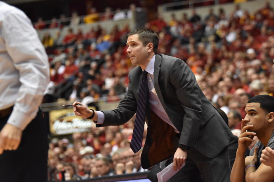 Neill Berry, special assistant to the head coach, helped lead mens basketball to their 76-69 win against Texas Tech on Jan. 6 at Hilton Coliseum.