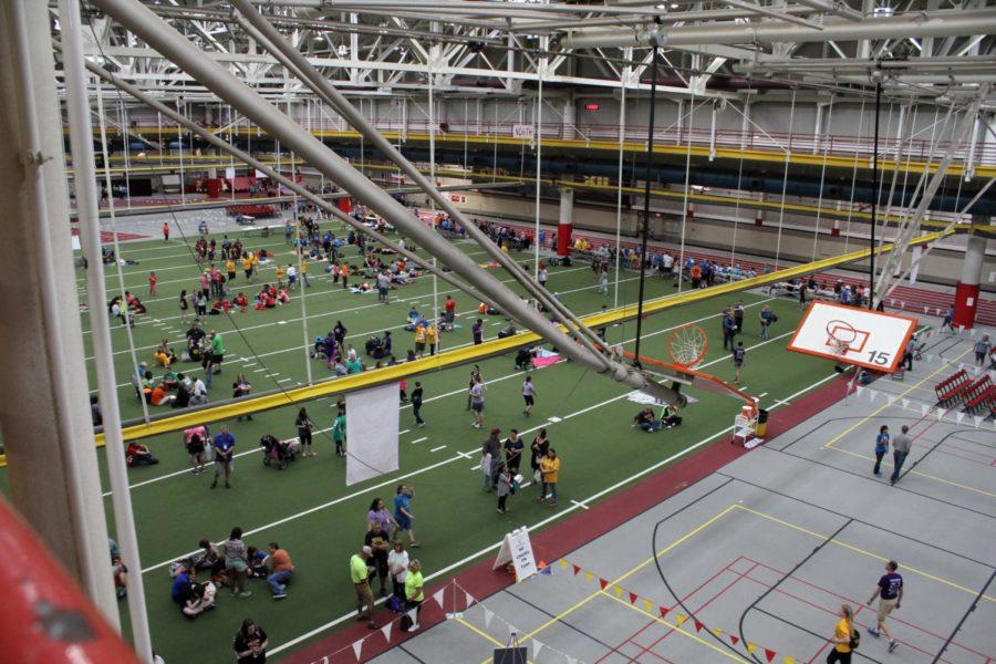 A view of indoor track events at Lied Recreation Center during day two of the Special Olympics summer games on May 26.