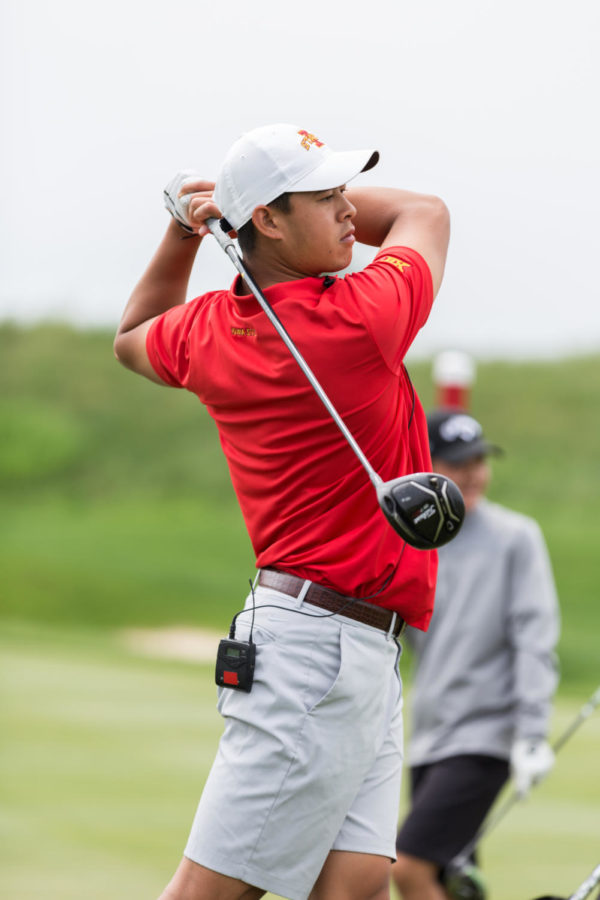 Member of the Iowa State Golf Team Practices May 22 at the ISU Golf Facilities.