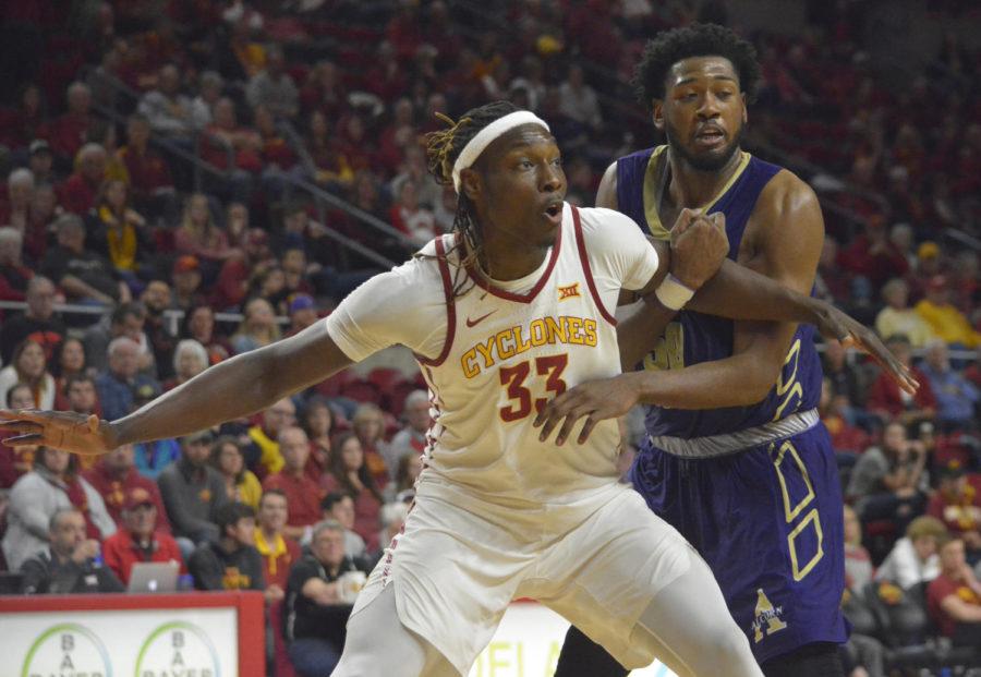 Solomon Young, forward, tries to stay open for a pass during the mens basketball game against Alcorn State on Dec. 10 at Hilton Coliseum. The Cyclones won 78-58.