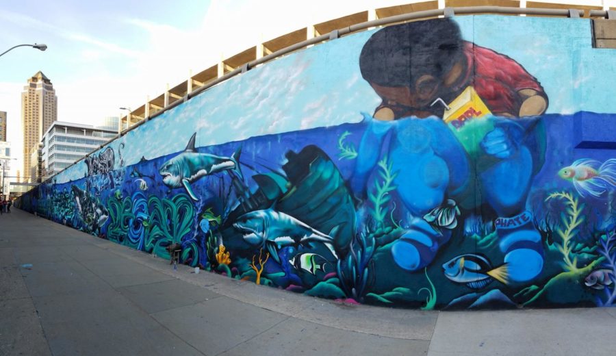 A mural by Scarce Elementz at the Des Moines Social Club