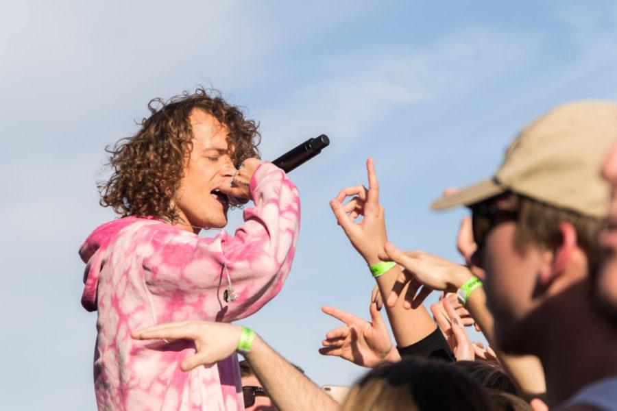 Lead singer for Cheat Codes Trevor Dahl performs at the SUB Spring Concert on Sunday, April 22. 