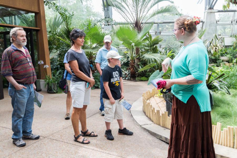 People of all ages gathered at Reiman Garden June 20th for the Behind the Scenes: Wind, Waves, &amp; Light Exhibit where Reiman's Education Manager, Sara Merritt, provided an in-depth look at George Sherwood’s kinetic sculptures.