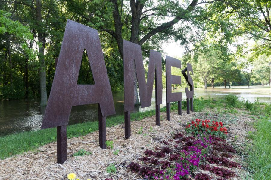 Stuart Smith Park is submerged in water after heavy rains caused flooding throughout Ames