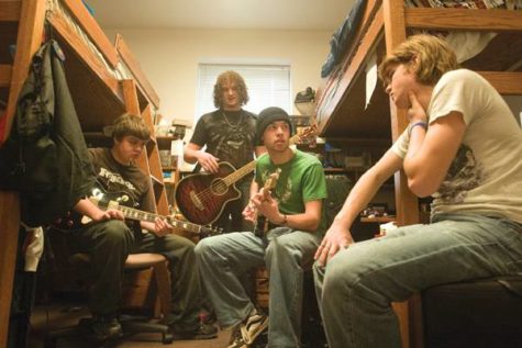 Justin Whisler, Joe Quetsh-Bales, Charles Bickett and Lance Carlson of the band Tempest Rose won the ISU Homecoming Battle of the Bands. All four members of the band have been friends for years, and hope the band has a bright future. Photo: Chris Potratz/Iowa State daily