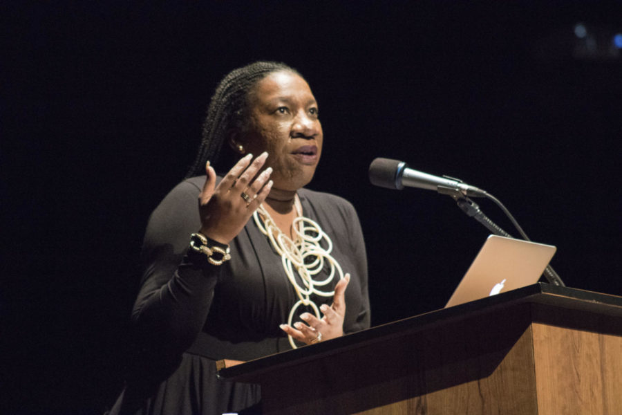 Tarana Burke has dedicated most of her life to helping young women who have experienced sexual trauma. Burke spoke about her work that started long before the #metoo movement and continues going strong. The lecture was held in Stephens Auditorium on March 26.