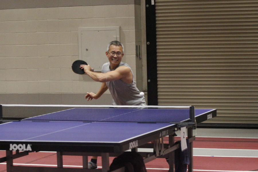 Iowa Summer Games athletes compete in table tennis on Saturday at Lied Recreation Athletic Center.