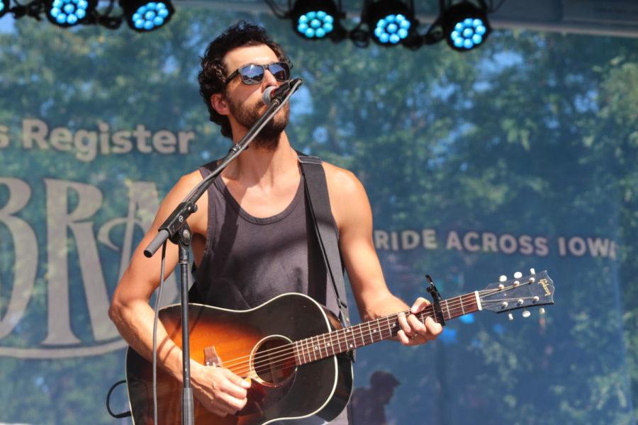 Dan Tedesco plays in downtown Ames July 24