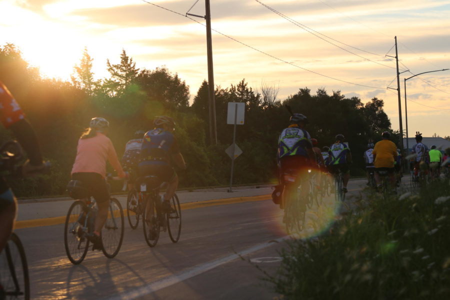 RAGBRAI riders left Ames on Wednesday just after dawn. Over 20,000 on the RAGBRAI route visited Ames.