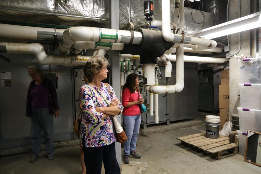 Nathan Brockman Leads a tour of the Reiman Garden basement to show all the systems that keep the gardens running smoothly.