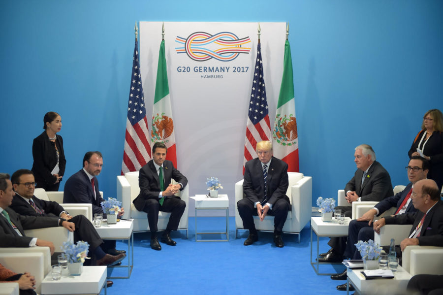Trump and Mexican President Enrique Peña Nieto talk at the G20.