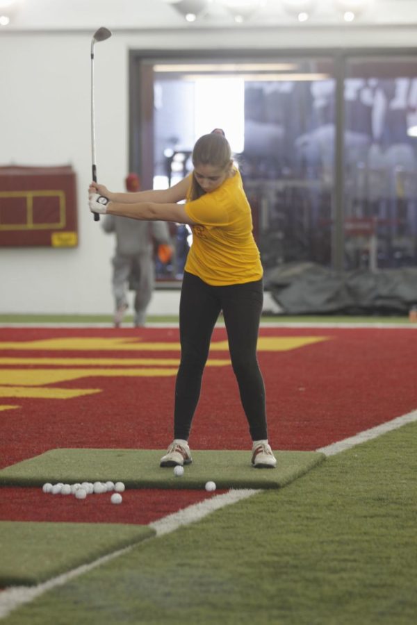 Sophomore Celia Barquin practices at Bergstrom Sports Complex on Feb. 5, 2015. 