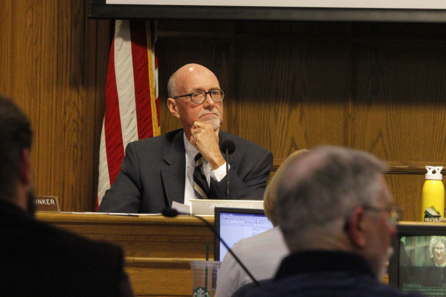 Mayor John Haila attends the Aug. 28 Ames City Council meeting.