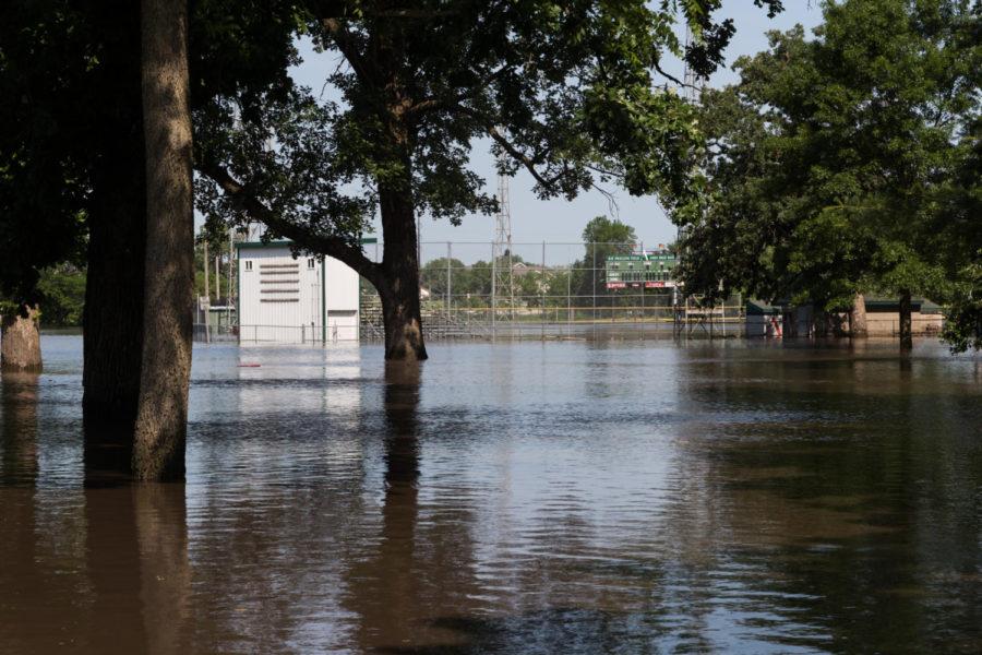 Brookside Park is submerged in water after heavy rains caused flooding throughout Ames on June 15, 2018.