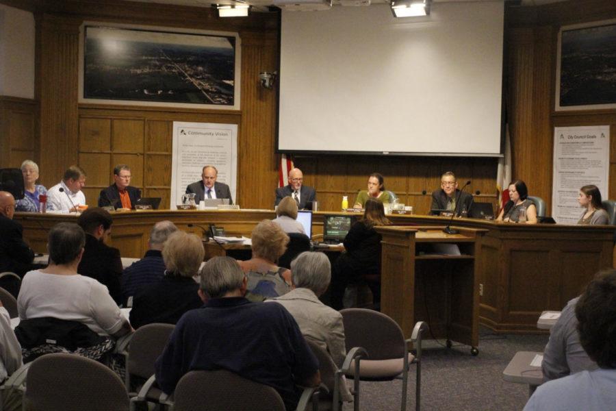 Ames City Council convenes at their Aug. 28 meeting.