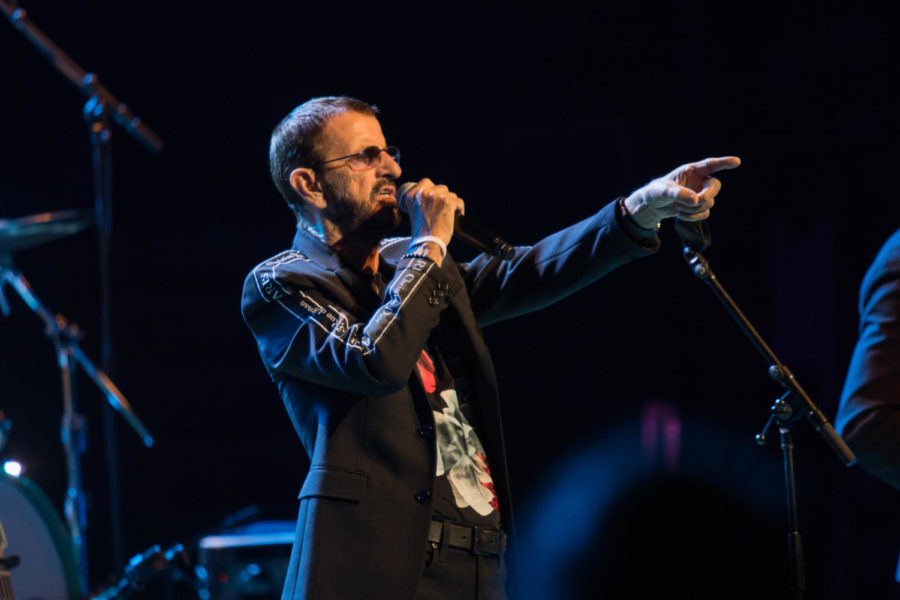 Famous musical artist Ringo Star during his performance at Iowa States Stephens Auditorium on Sept. 5.