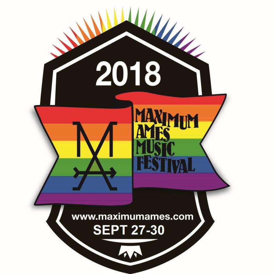 The logo for 2018s Maximum Ames Music Festival highlights their partnership with Ames Pridefest and push toward inclusivity.