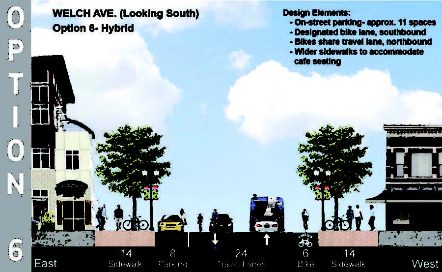The+hybrid+construction+plan+for+Welch+Avenue+that+is+recommended+by+city+staff+based+on+student+input.%C2%A0