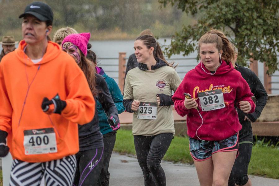 Runners compete in the Gingerbread 5K at Ada Hayden Heritage Park on Oct. 7. Pictured (#375) is board member and guest honoree Meghan Hoyt.