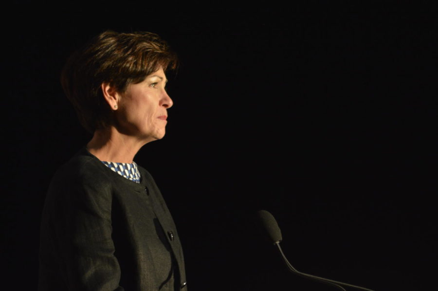 Lt. Gov. Kim Reynolds speaks at the Faith and Freedom Coalition Dinner on Sept. 19.