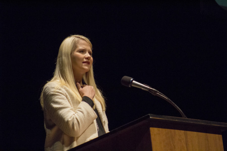 Elizabeth Smart told her personal story and gave valuable advice at the “From Adversity to Empowerment” lecture on Friday. One piece of advice she gave came from her mother, the morning after she was home again. Her mother said, ”Elizabeth what these people have done to you is terrible…they stole 9 months of your life away from you that you will never get back, but the best punishment you could ever give them is to be happy.”