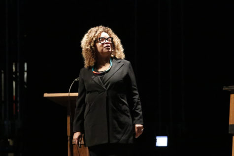 Costume designer Ruth E. Carter spoke in Stephens Auditorium on Oct. 9. Carter mentioned designing costumes for superheros for the first time. “I use a lot of the same principles that I use for developing characters and coming up with their stories. I am very specific about who they are and how they look when i approach the work of black panther,” Carter said.