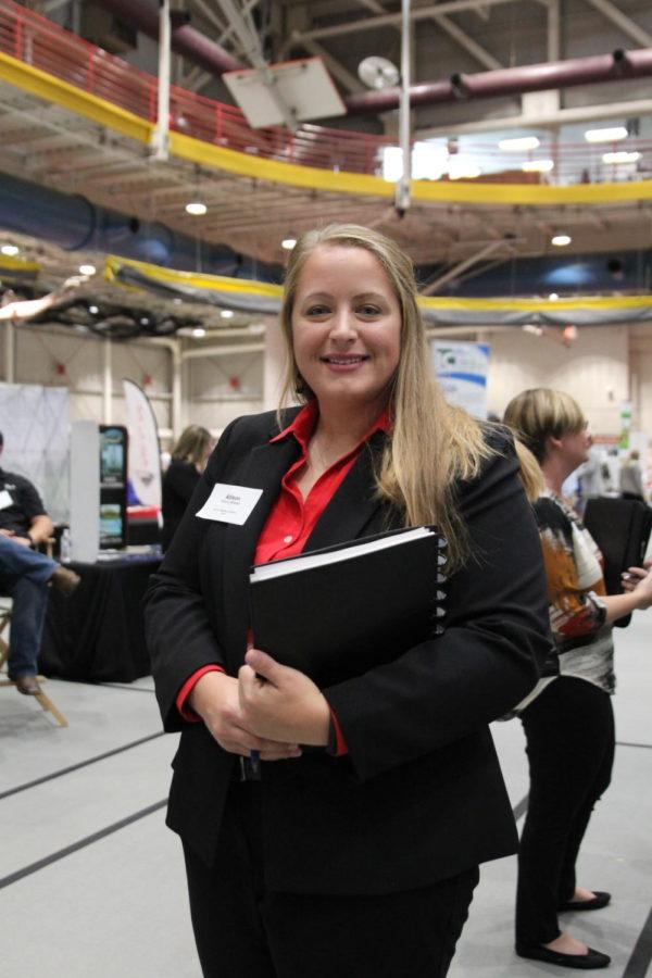 Allison Reisner, junior in agricultural studies and agronomy, was looking for crop research opportunities at the CALS career fair.