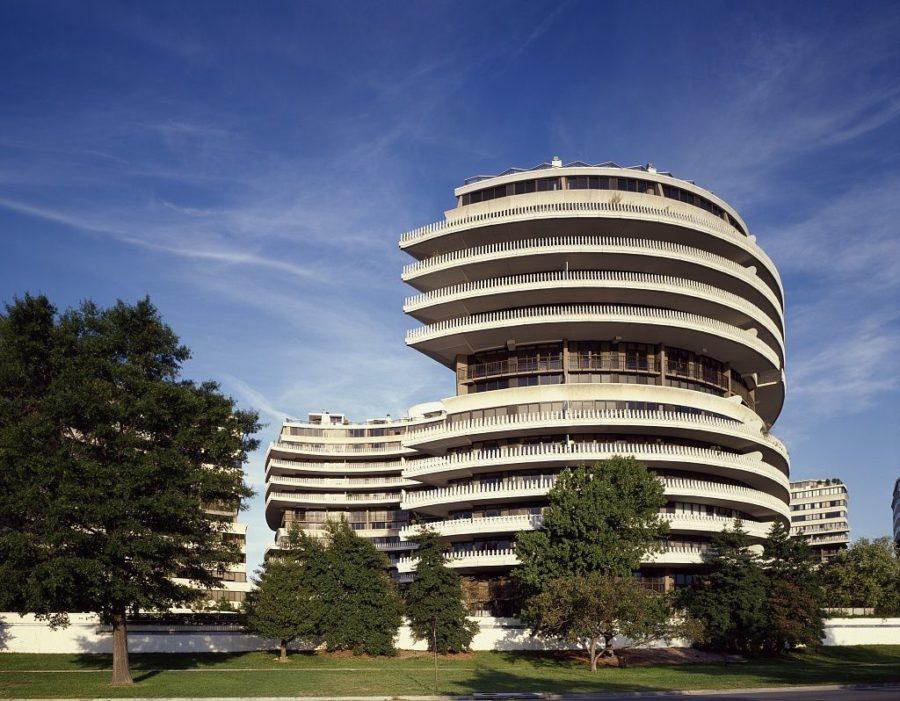 The Watergate office buildings in D.C. which, after burglars were caught raiding the Democratic National Committee headquarters, was the focus of the Watergate scandal eventually leading to President Nixons impeachment. 